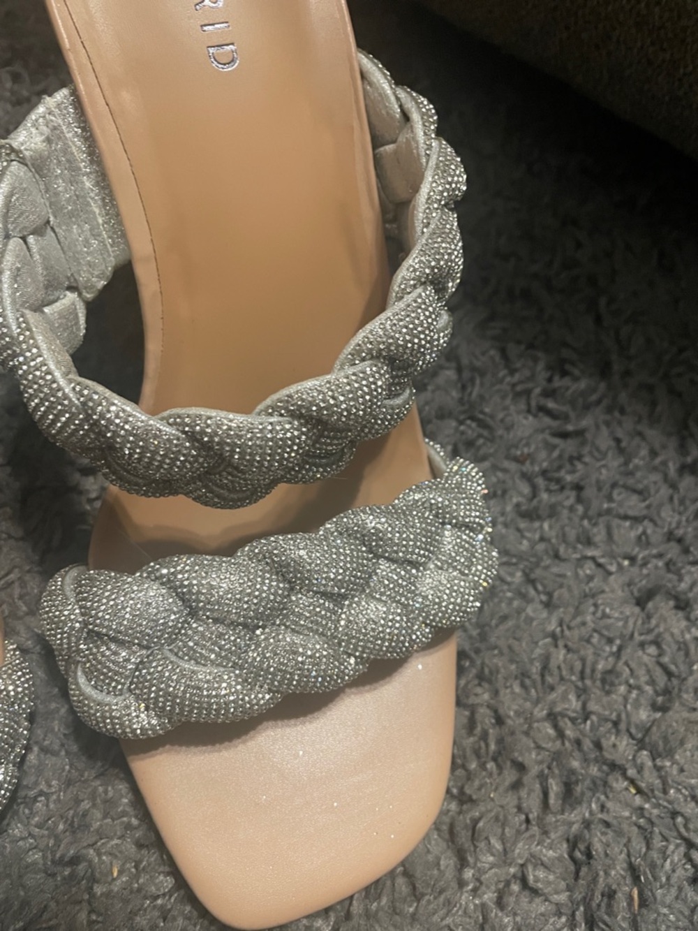 torrid Silver Braided Strap Mid-Heel Sandals - Picture 4 of 5
